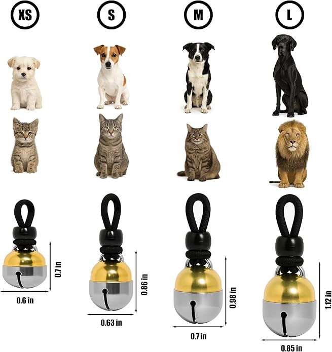 Noble Bells - Handmade in USA, Extra Loud Collar Bell for Cats and Dogs, Premium Brass and Nickel Silver