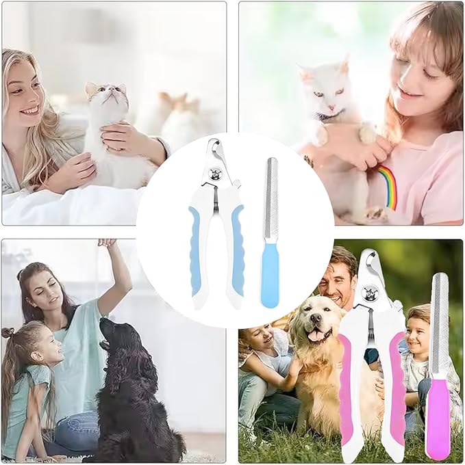 Zoocozy Cat Dog Nail Clippers and Trimmers, Pet Grooming Supplies with Safety Guard, Avoid Overcutting, Cat Dog Claw Care(Blue)
