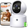 Battery Powered Indoor Security Camera Wireless, 6000mAh Rechargeable PTZ WiFi Camera for Home Security, Dual-Band 2.4GHz/5GHz, 2.5K 4MP Color Night Vision, SD/Cloud Storage, 2-Way Audio