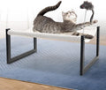 Elevated Cat Bed with 360° View - Rust-Proof Metal Frame, Removable Machine Washable Mattress (Thin), Includes Cat Toy - Easy Assembly