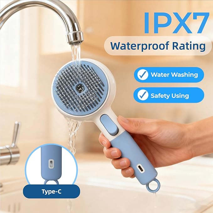 Cat Steam Brush, 3 in 1 Steamy Dog Brush for Shedding and Grooming, Electric Spray Pet Hair Brush with Water Spray for Massage, Cleaning, Removing Tangled Loose Hair, Anti-Static Comb for Cats Dogs
