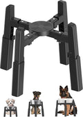 CZPET Dog Bowl Stand with Adjustable Height and Width [Stand Only], Elevated Pet Water & Food Feeder for Medium & Large Dogs, Stable and Anti-Slip Raied Bowl