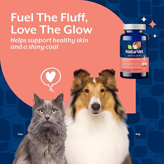 NaturVet Brewers Dried Yeast Formula with Vitamins for Dogs and Cats, Chewable Tablets, Made in The USA with Globally Source Ingredients 1000 Count,