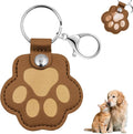 Pet Memorial Gifts for Dogs Cats, Leather Paw Print Pet Fur Keepsake Keychain, Cute Charm for Pet Lovers