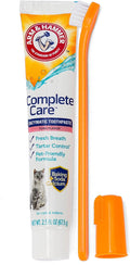 Arm & Hammer Complete Care Cat Dental Kit, Tuna Flavor Enzymatic Cat Toothpaste, Dual-Head Toothbrush & Finger Brush, Baking Soda + Calcium, Fluoride-Free Formula, 2.5 oz