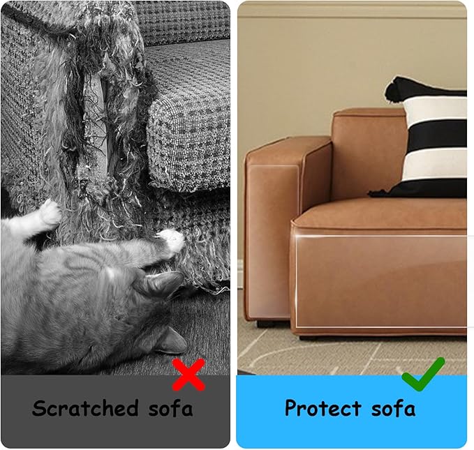 Goosheep Door Scratch Protector Door Dog Scratch Protector Dog Scratch Door Guard Pet Scratch Door Protector Couch Protector from Cat Claws Clear(7.9inch×393.7inch)