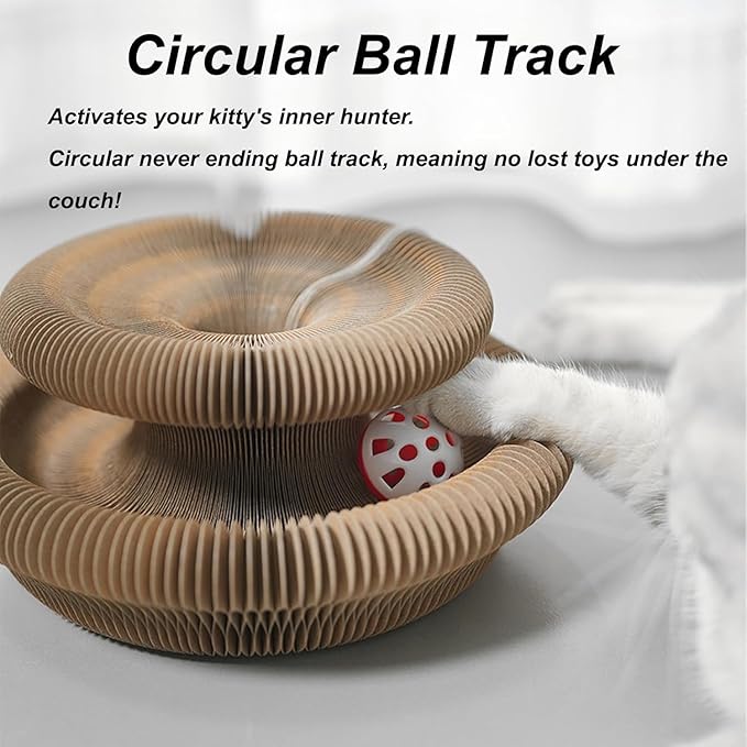 Cat Toy,Magic Organ Cat Toy,Magic Organ Cats Scratcher Board,Foldable Accordion Toys with Ball (1pc)