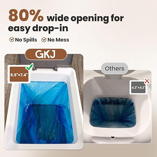 GKJ Cat Litter Trash Can | Litter Disposal Bin | Cat Litter Garbage Can Disposal System | Litter Box Trash Can | Includes 1 roll of 16 Easy Tear-Off Bags