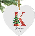 Name Ornaments for Christmas Tree, Personalized Christmas Ornaments, Custom Initial A-Z Monogram Ceramic Ornament 2026, Customized Gifts, Stocking Name Tags