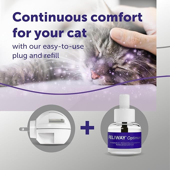 FELIWAY Optimum Cat, Enhanced Calming Pheromone Diffuser: 1 Diffuser Kit & 6 Refills