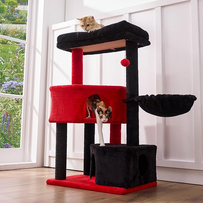 Gardner Pet 41" Tall Cat Tree for Medium-Large Cats, Heavy Duty Cat Trees Towers with 2.8in Posts & Washable Top Perches