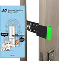 Neobay Steel Cat Door Latch, Door Prop for Cats Keep Dogs Out of Cat Feeding Station & Litter Box, Cat Door Stopper with Silicone Anti-Collision Pad, Alternative to Interior Pet Door,Steel Black