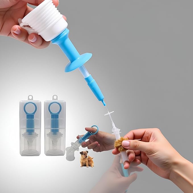 2Pcs Blue Pet Medicine Feeder Liquid Oral Syringe Milk Nursing Bottles Syringe Soft Tip Plastic Pet Medical Feeding Tool for Dog Puppy Cat, Kitten Nursing Supplies