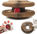 DFQ Kitty Kurlz, Magic Organ Cat Scratching Board Toy with Balls Bells,Made of Recyclable Corrugated Cardboard,Interactive Mental Physical Exercise Cat Toys for Indoor Cats(1PCS)