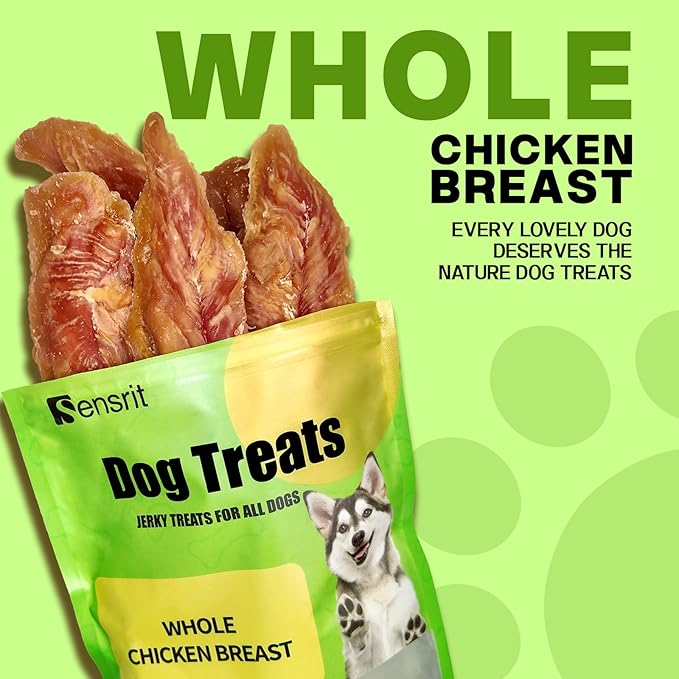 Whole Chicken Breast Dog Treats - 10 Oz (285g) Premium Jerky, High Protein (45%) Real Meat Snacks, Low Fat Training Rewards for Small Medium Large Dogs, Healthy Chews