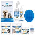 Dog Wipes Cleaning Deodorizing, Grooming Wipes & Paw Cleaner, Pet Cleaning Kit for Teeth, Ears, Eyes, Paw, Body, Ear Rinse, Essential Dog Supplies Set