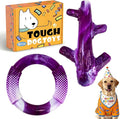 Furdog Dog Toys for Aggressive Chewers, Indestructible Chew Toys for Medium Large Breeds(20-80lb), Durable Squeaky Tough Dog Toy to Keep Them Busy (Purple, 2 Packs)