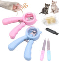 Kitten Nail Clippers Set, Anti-Splatter Nail Clipper with Nail Collector, Safety Nail Trimmer for Kittens, Includes Nail File, Cleaning Brush, Cotton Swabs and Zipper Bag