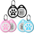 Pet ID Tag-3pcs QR Code Tag Small Personalized Name Plate with Online Profile,Cat Tag Scan QR Receive Instant Pet Location Alert Email,No Subscription or fees(Black & Blue & Pink)