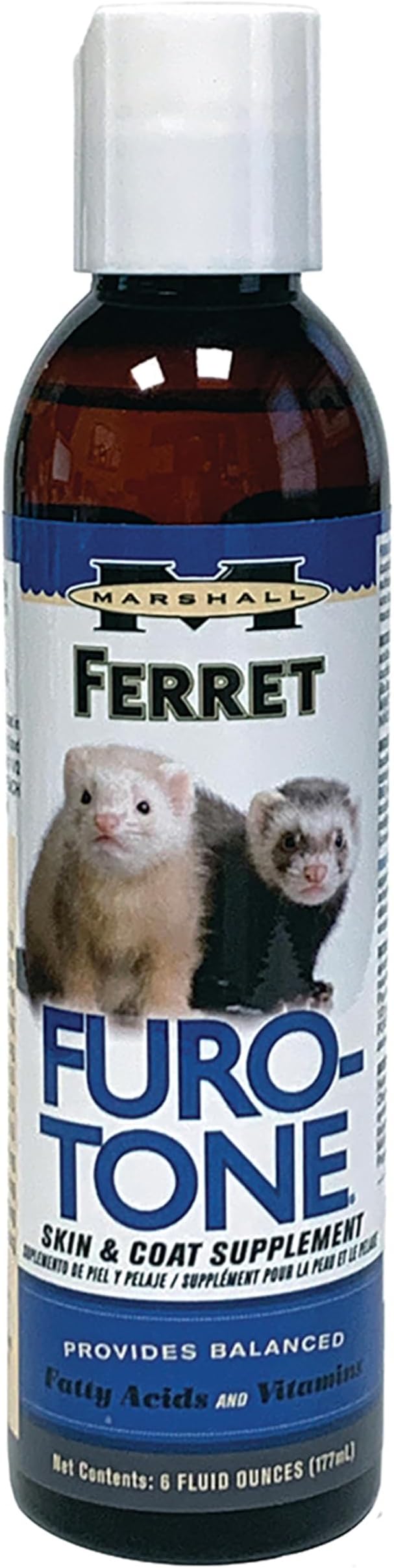 Marshall Pet Products Natural Furo-Tone Pet Pharmaceutical Grade Skin & Coat Liquid Supplement with Fatty Acids and Vitamins, for Ferrets, 6 oz