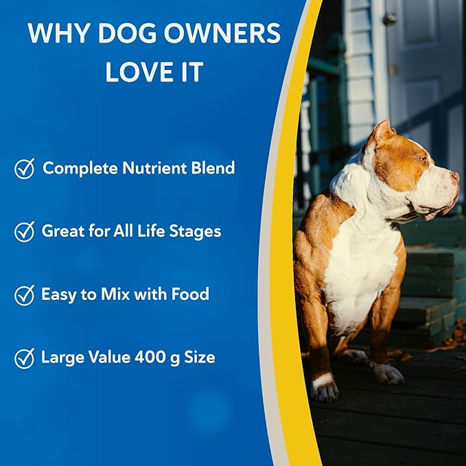 Doc Roy's Daily Care Extra Canine, Advanced Multivitamin Supplement for Dogs, Supports Energy, Immune, Muscle, Bone & Brain Health, Provides Vitamins A C D3 E B Complex, Iron Zinc, 400g Granules