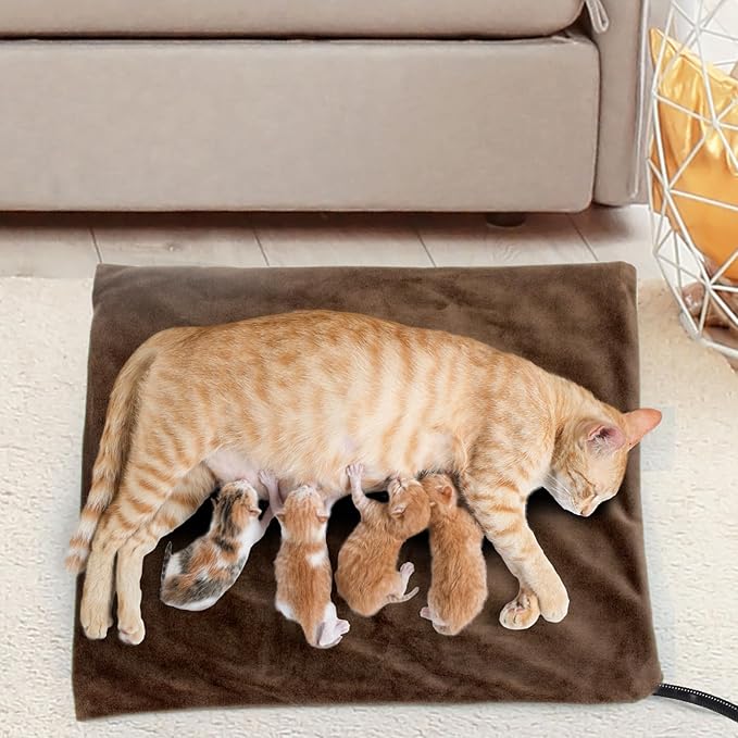 NAMOTEK Pet Heating Pad, Safe Electric Heating Pad for Dogs and Cats Indoor Warming Pad with Auto Constant Temperature 15.7" x 12"