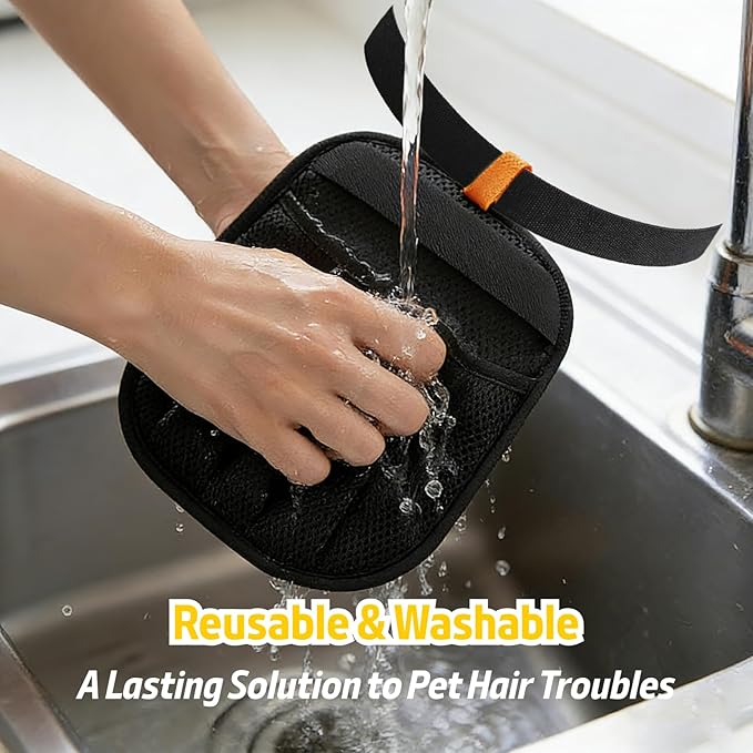 Pet Hair Removal Glove for Dogs & Cats, Upgraded Electrostatic Anti-Slip Pet Hair Removal Tool with 5-Finger Design, Thickened Magic Brush Pet Hair Remover for Couch Carpet Clothes, 1 PCS