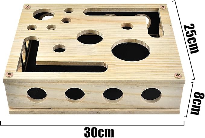 LUMIXA Reinforced Cat Nail File Scratcher Box with 8 Screws, Wooden Enrichment Puzzle Toy for Indoor Cats, Inside Sandpaper Claw Care & Furniture Protection (Assembly Guide Included)