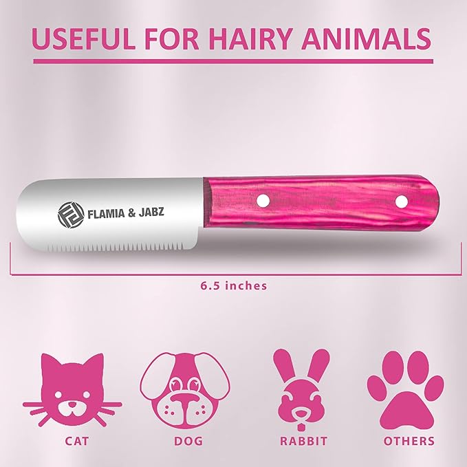 FJ Professional Stripping Knife, Right handed, 3 inch blade (Stainless Steel) (Medium, Pink)