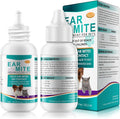 Ear Mites Clean for Dogs & Cats - Cat Ear Mite Treatment with Aloe Vera, Cleaner on Contact & Soothes Itching, Vet-Recommended Formula for Pets Ear Cleaning, Fast-Acting 0.75oz Bottle