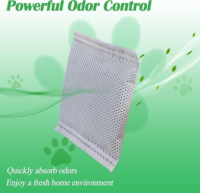 NewKe 12 Pack Odor Remover Refills for Hooded Cat Litter Box, Activated Charcoal Filters Replacement, Odor Eliminator for Automatic Litter Box, Activated Carbon Filters for Pet Odor, Keep Home Fresh