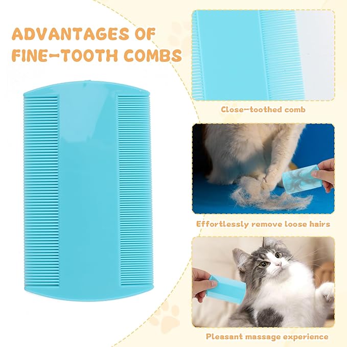 90 Pcs Double Side Tooth Pet Flea Comb Bulk for Cats Dogs Lice and Tick Comb for Small Cats Dogs Kitten Indoor(6 COLORS)