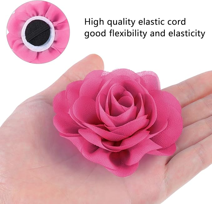 WILLBOND 8 Pieces Dog Flowers Collar Pet Charms Flower 8 cm Cat Pet Bow Tie for Puppy Dog Collar Grooming Accessories(Multi-color)