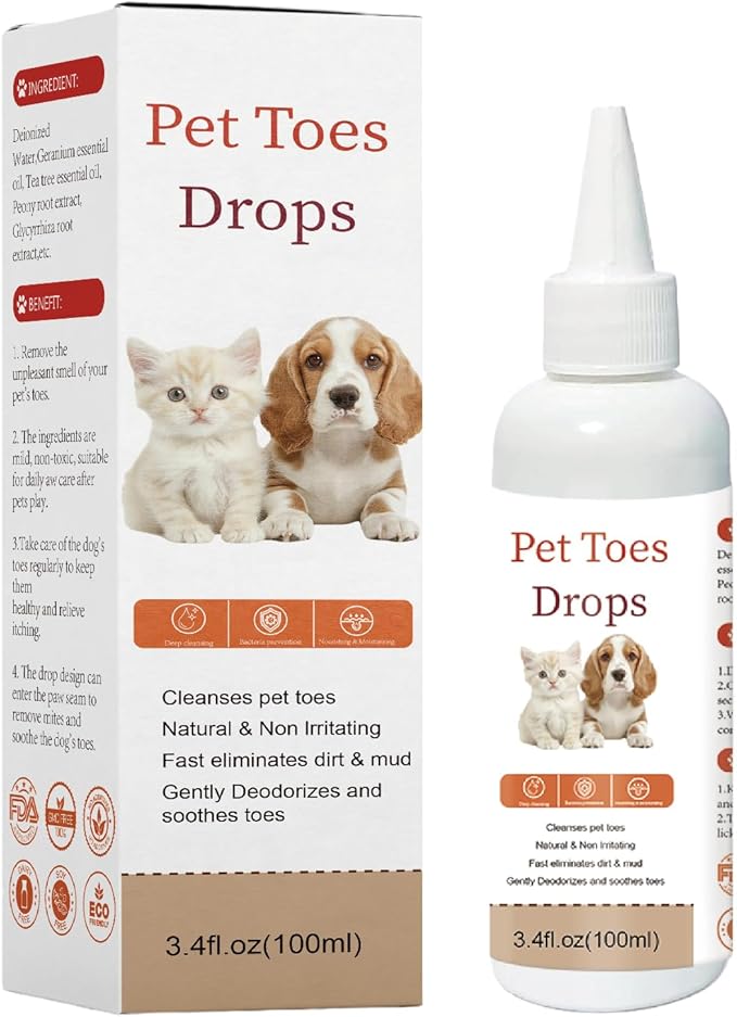 Dog Paw Cleaner- Dog Licking Paws Care | Rinse-Free Dog Toe Cleaner to Reduce Occasional Licking, Deep Clean & Moisturize | for All Dogs & Cats |3.4OZ