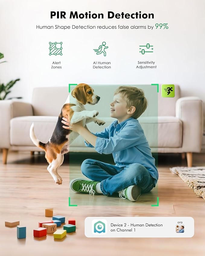 Battery Powered Indoor Security Camera Wireless, 6000mAh Rechargeable PTZ WiFi Camera for Home Security, Dual-Band 2.4GHz/5GHz, 2.5K 4MP Color Night Vision, SD/Cloud Storage, 2-Way Audio