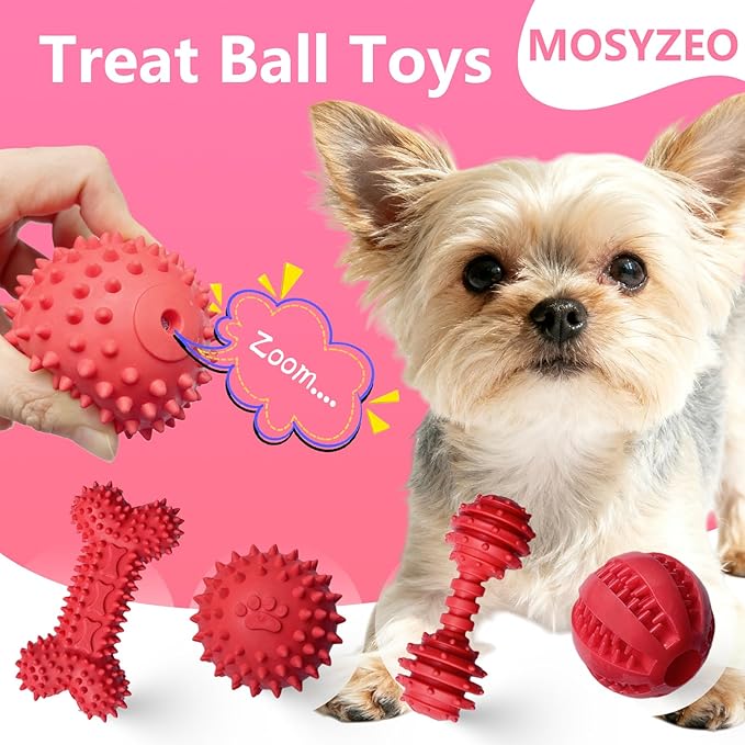 20 Pack Dog Chew Toys for Puppy, Small Dog Toys with Ropes, Treat Ball and Squeaky Plush Toys for Puppy Teething, Rubber Chew Toys
