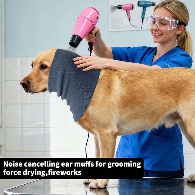 3Pack Dog Calming Hoodie for Small to Large Dogs High Elastic Pet Anxiety Relief Ear Wrap Cat Calming Collar Noise Reduce Protection for Fireworks,Thunder,Force Drying (Small+Medium+Large) (Grey)