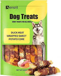 Duck Meat Wrapped Sweet Potato Dog Treats - 10 Oz (285g) Natural Jerky, Hypoallergenic for Sensitive Stomachs, Fiber-Rich, Healthy Snacks for Dogs