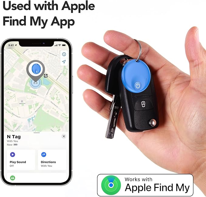 Air Tracker Tags-4 Pack: Bluetooth Tracker Tag, Item Finder Works with Apple Find My App, Trakcer Tag Locator for Your Keys, Wallet, Luggage, Backpack, and More.(iOS only) 4colors