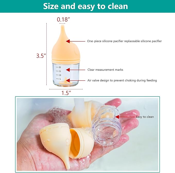 Puppy Bottles for Nursing，Kitten Bottles for Nursing，Pet Feeding Bottle，(Yellow - 20ml)