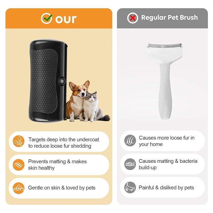 Groompro Deshedding Brush, Deshedding Brush for Pets, Deshedding Dog Brush for Cats, Dogs, Horses, Easy Hair Removal Tool
