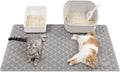 Conlun Cat Litter Mat Litter Trapping Mat, 47” x 35” Premium Durable PVC Cat Litter Box Mat with Scatter Control, Non-Slip, Less Waste Kitty Litter Mat, Soft on Kitty’s Paws, Urine Waterproof, Grey