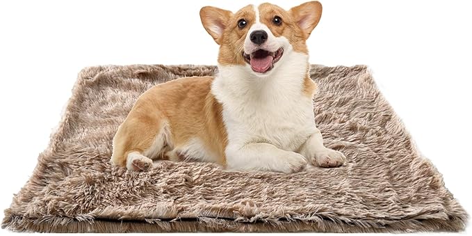 PJYuCien Fluffy Fleece Calming Pet Throw Blanket, Super Soft and Warm for Indoor Cats and Dogs, Medium 24" * 32", Machine Washable, Puppy Bed (Brown)