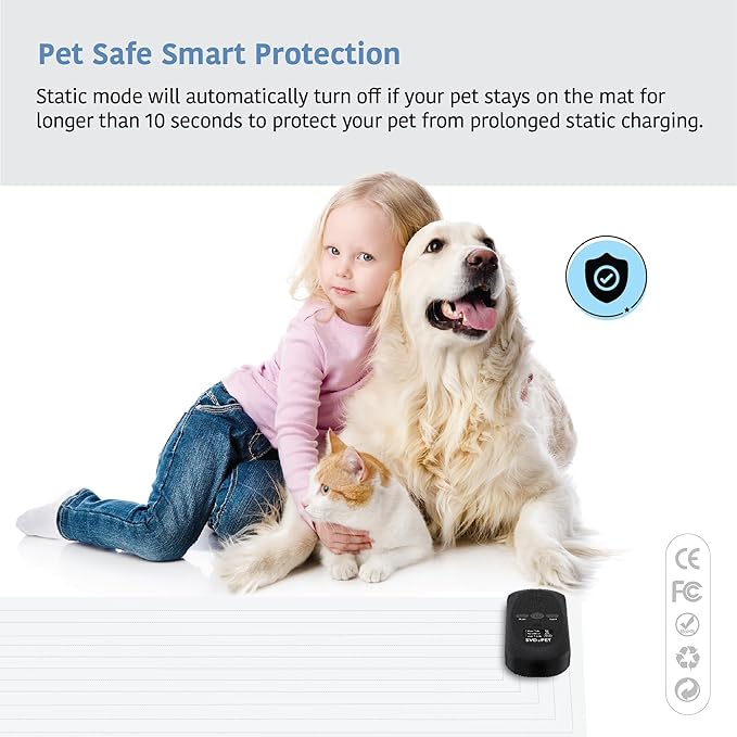 SVD.PET Pet Training Mat with Tester, 30" X 16", Pet Shock Pad, Dogs & Cats Electronic Repellent mat for Indoor, 3 Training Modes, 5 Levels, Pet Safe Mode (Black Controller)