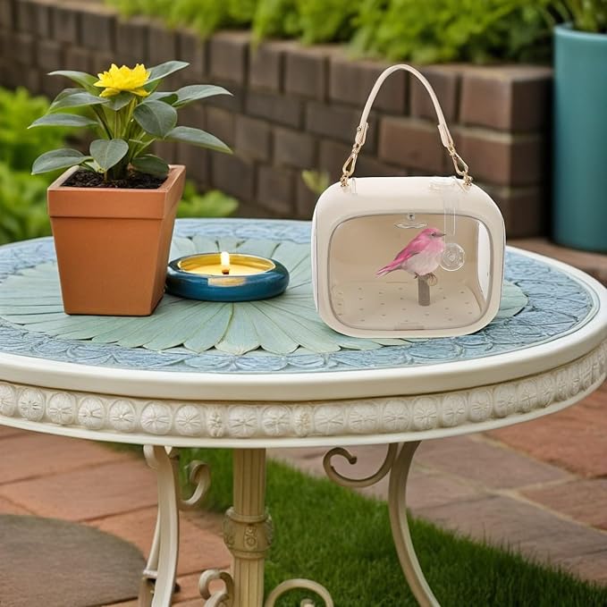BESPORTBLE Portable Bird Carrier with Adjustable Strap and Stand, Breathable Parrot Travel Cage with Ventilation Holes, Outdoor Takeaway Cage for Small Birds and Parakeets