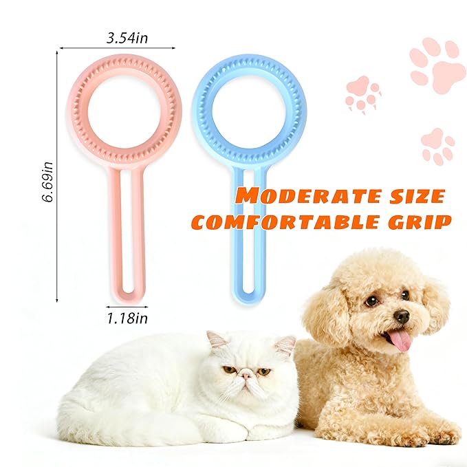 2pcs (blue) Cat Brushes for Indoor Cats Shedding, Brush for Long or Short Haired Cats, Grooming Brush Comb for Kitten Rabbit Massage Removes Loose Fur