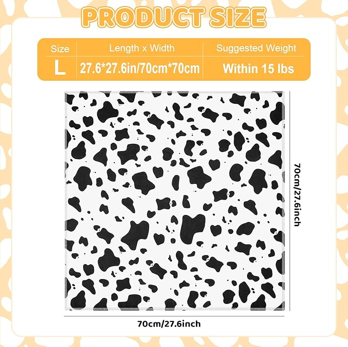 27.6" Cat Grooming Wrap for Cutting Nails, Cow Pattern Self-Adherent Fabric Wrap for Cats, Anti-Scratch Anti-Escape Multifunctional Cat Swaddle Tool for Teeth Brushing, Ear Cleaning