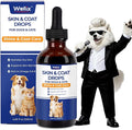4 oz Skin&Coat Drops for Dogs&Cats - Liquid Supplement with Omega 369 Biotin-Dog Itch&Allergy Relief,Reduces Shedding,Dog Fish Oil,Coat Defense for Dogs&Cats,Chicken Flavor