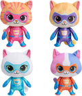 Super Cat Plush Toy – Set of 4 Soft Stuffed Animals – Sparks, Buddy, Ginny, Bitsy – Adorable Kitties Gift Set for Children(8Inch)