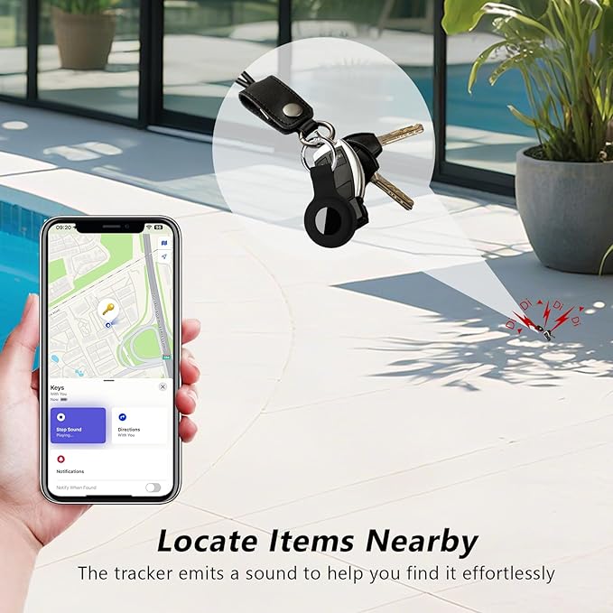 Air Tracker Tags-4Pack, Smart Bluetooth Tracker Tag, Works with Apple Find My APP (iOS Only), Keys Finder and Item Locator for Luggage, Backpack, Suitcase, Pets and more, Waterproof Tracking Tag